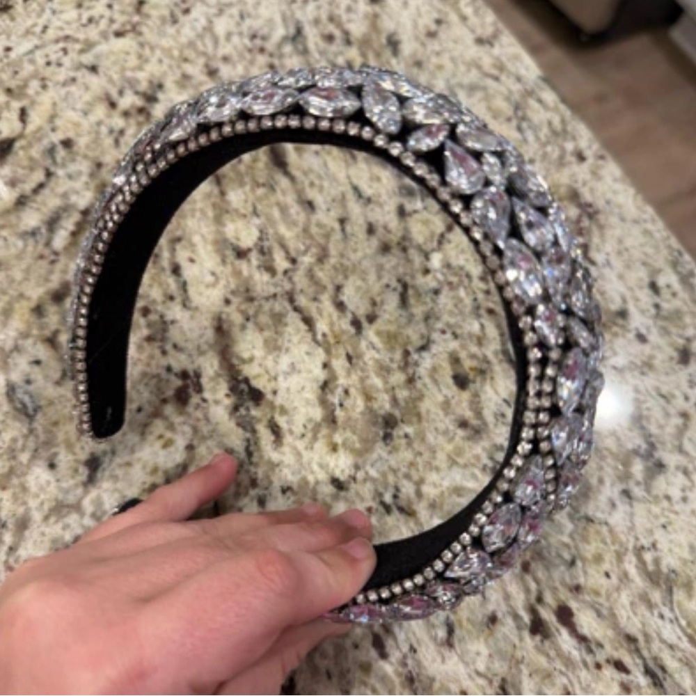 Zara Black and Silver Crystal Headband - Picture 4 of 10